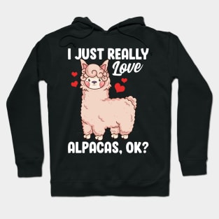 Funny I Just Really Love Alpacas, OK? Cute Alpaca Hoodie